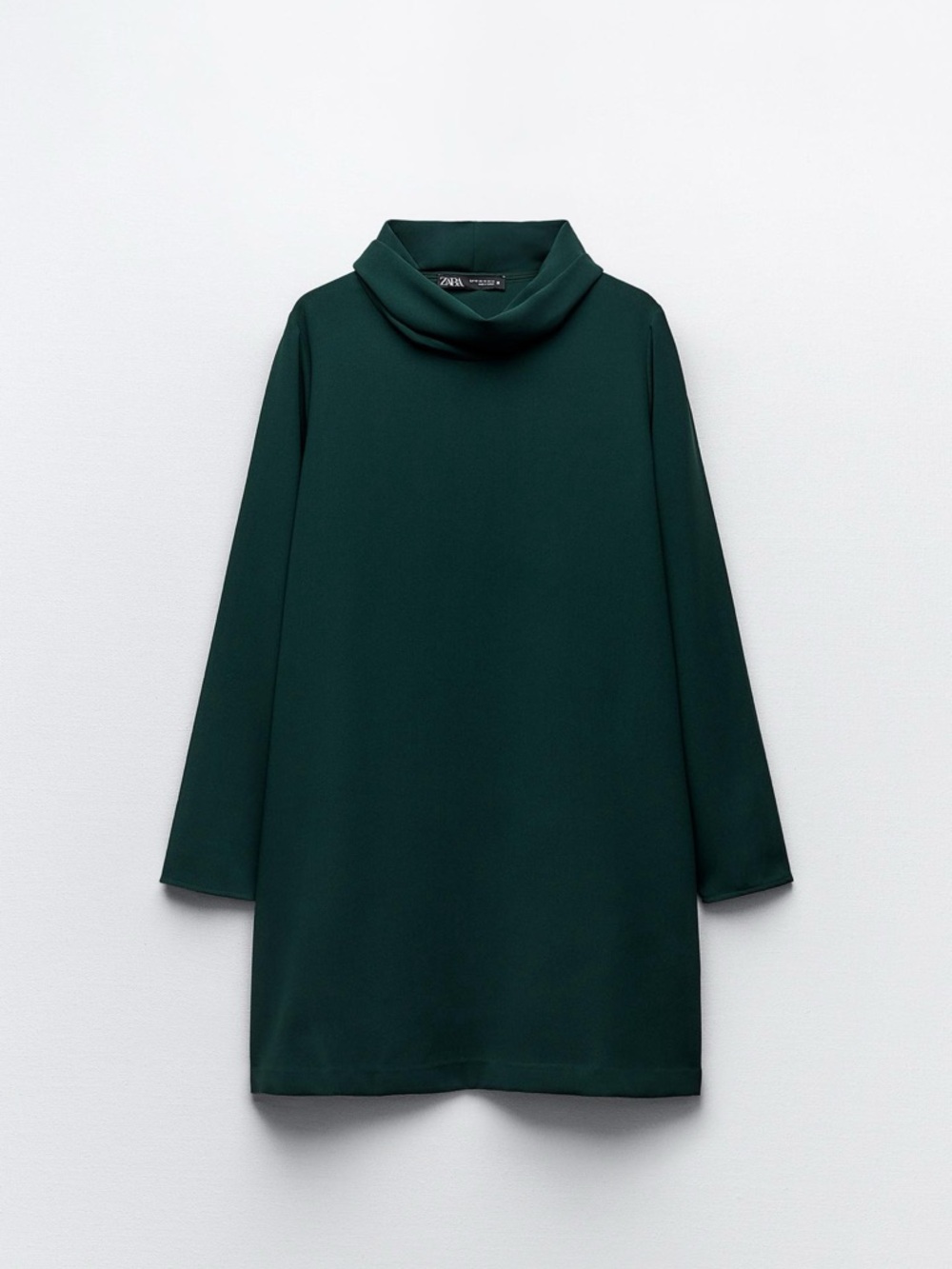 Zara Forest Green Funnel-Neck Tunic